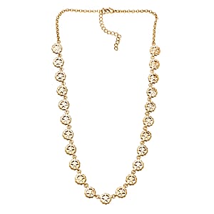 EverTrue Bronzella Collection Fancy Necklace in 18K YG Plated Bronze 18-20 Inches 