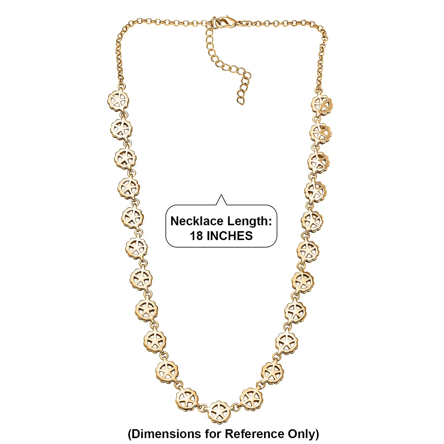 EverTrue Bronzella Collection Medallion Bloom Necklace in 18K YG Plated Bronze 18-20 Inches