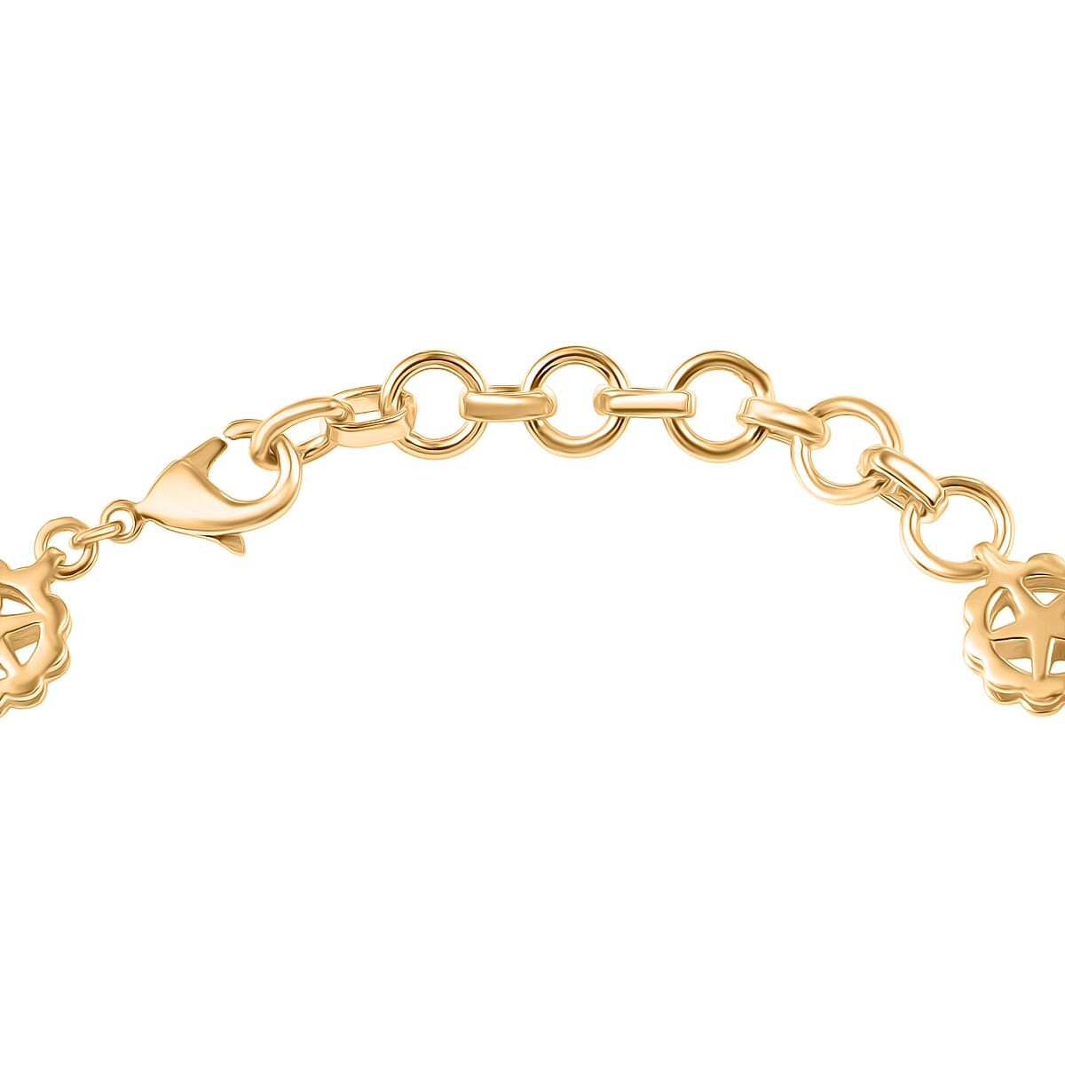 EverTrue Bronzella Collection Medallion Bloom Bracelet in 18K YG Plated Bronze (6.50-8.0In) image number 3