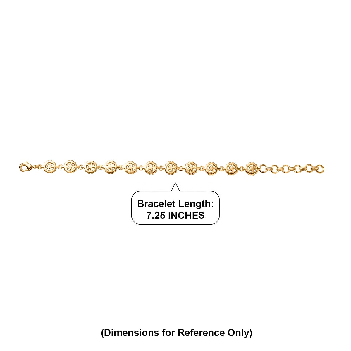 EverTrue Bronzella Collection Medallion Bloom Bracelet in 18K YG Plated Bronze (6.50-8.0In) image number 4