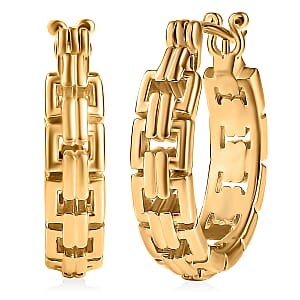 EverTrue Bronzella Collection Link Hoop Earring in 18K YG Plated Bronze