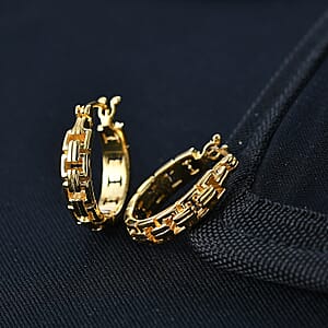 EverTrue Bronzella Collection Link Hoop Earring in 18K Yellow Gold Plated Bronze