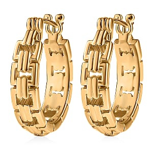 EverTrue Bronzella Collection Link Hoop Earring in 18K Yellow Gold Plated Bronze