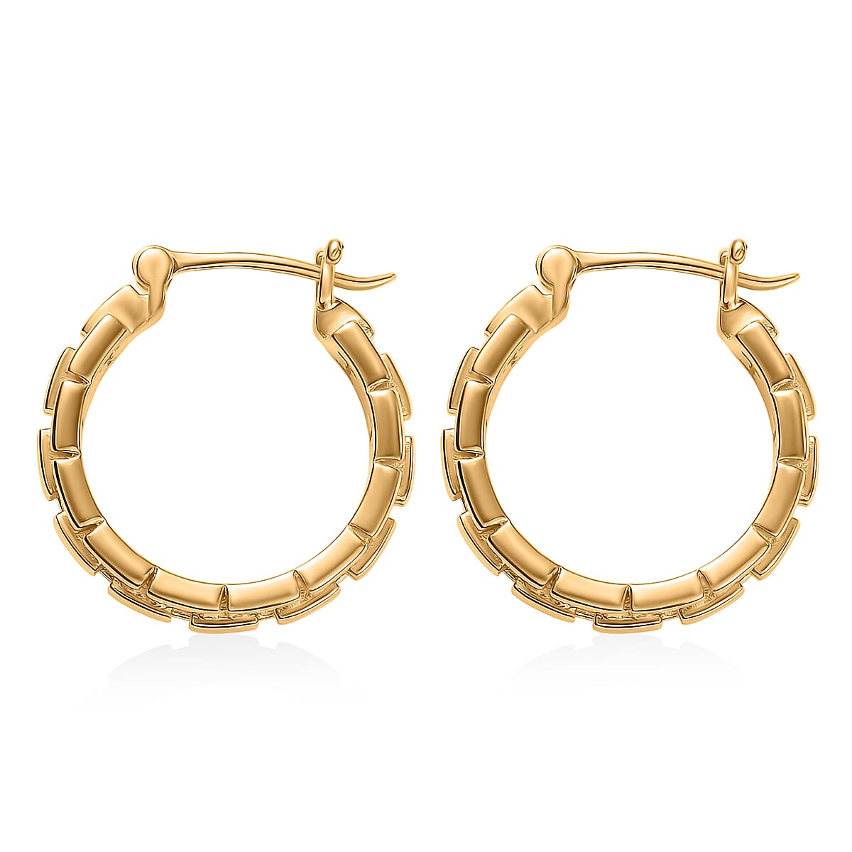 EverTrue Bronzella Collection Link Hoop Earrings in 18K YG Plated Bronze image number 4