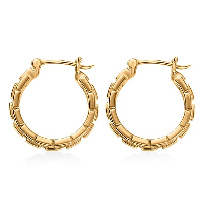 EverTrue Bronzella Collection Link Hoop Earring in 18K Yellow Gold Plated Bronze