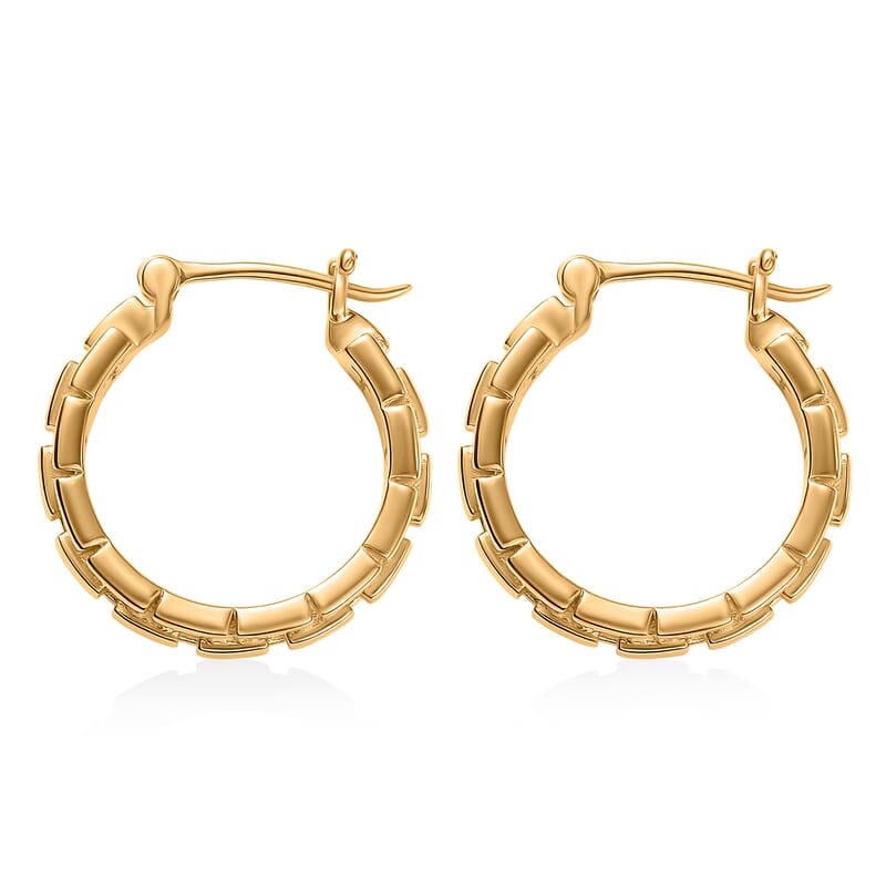 EverTrue Bronzella Collection Link Hoop Earring in 18K Yellow Gold Plated Bronze