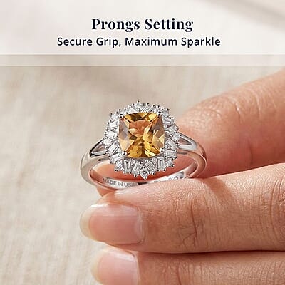 D'Joy Marialite, Moissanite Art Deco Ring in Rhodium Over Sterling Silver 1.75 ctw (Size 10.0)