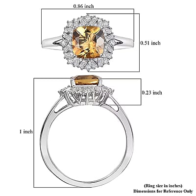 D'Joy Marialite, Moissanite Art Deco Ring in Rhodium Over Sterling Silver 1.75 ctw (Size 10.0)