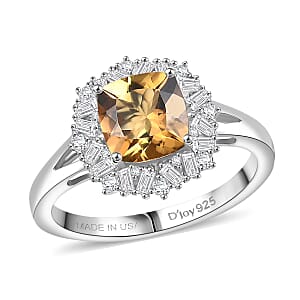 D'Joy Marialite, Moissanite Art Deco Ring in Rhodium Over Sterling Silver 1.75 ctw (Size 8.0)