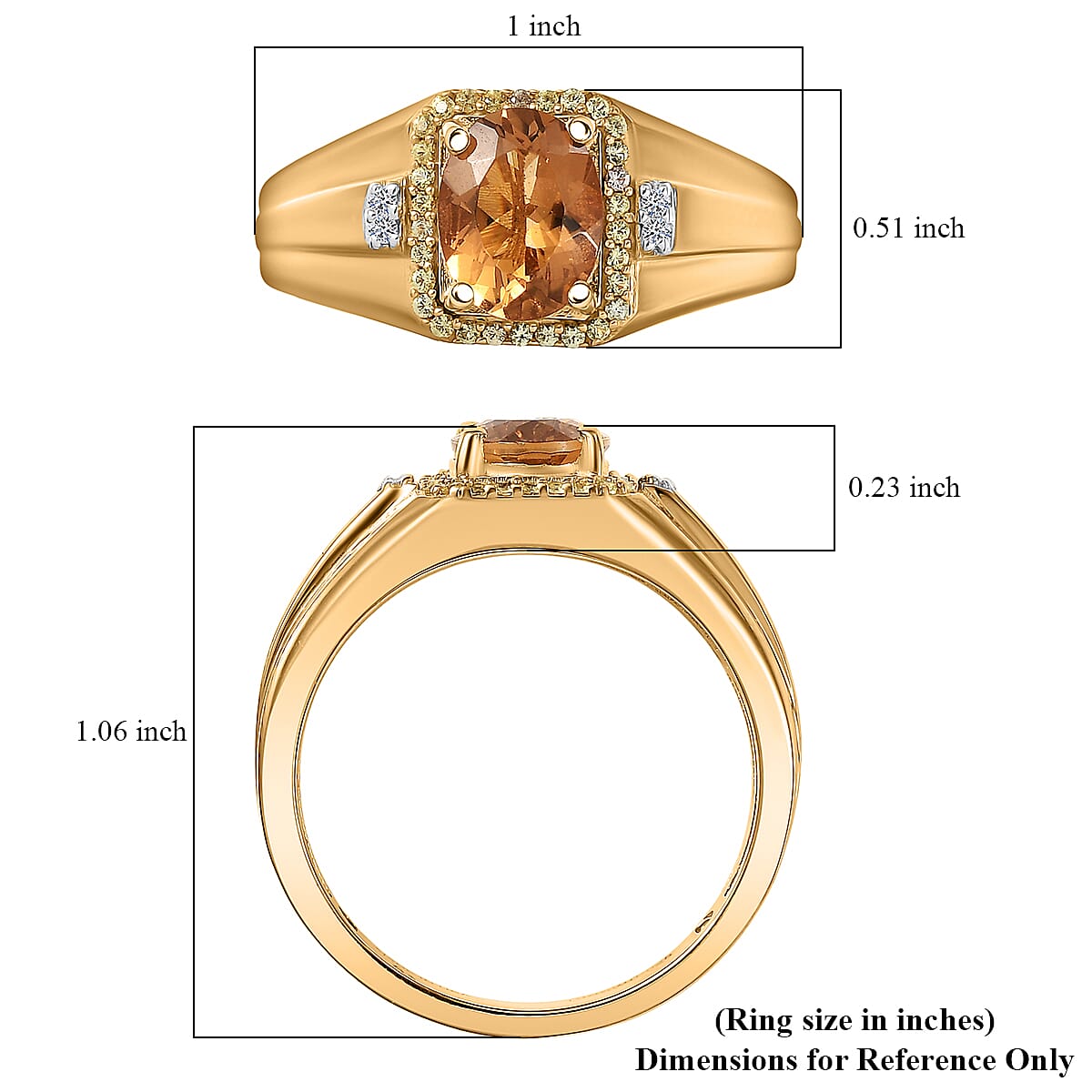 Premium Marialite, Yellow Sapphire and Luxuriant Lab Grown Diamond G-H SI 1.85 ctw Men's Ring in 18K Vermeil Yellow Gold Over Sterling Silver (Size 13.0) image number 5