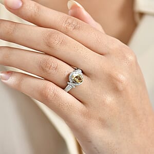 Marialite, Moissanite Art Deco Halo Ring in Rhodium Over Sterling Silver 1.60 ctw (Size 10.0)