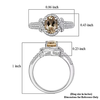Marialite, Moissanite Art Deco Halo Ring in Rhodium Over Sterling Silver 1.60 ctw (Size 10.0)