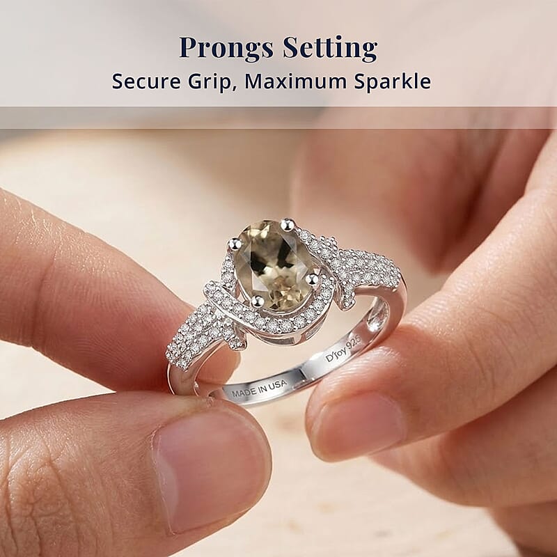 Marialite, Moissanite Art Deco Halo Ring in Rhodium Over Sterling Silver 1.60 ctw (Size 6.0)