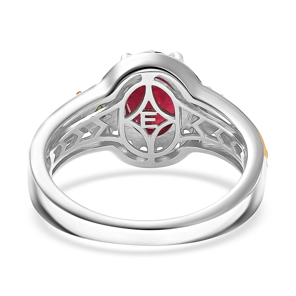 EverTrue Niassa Ruby (FF) and Multi Gemstone 2.25 ctw Ring in 18K YG Plated and Platinum Bond (Size 6.0) image number 4