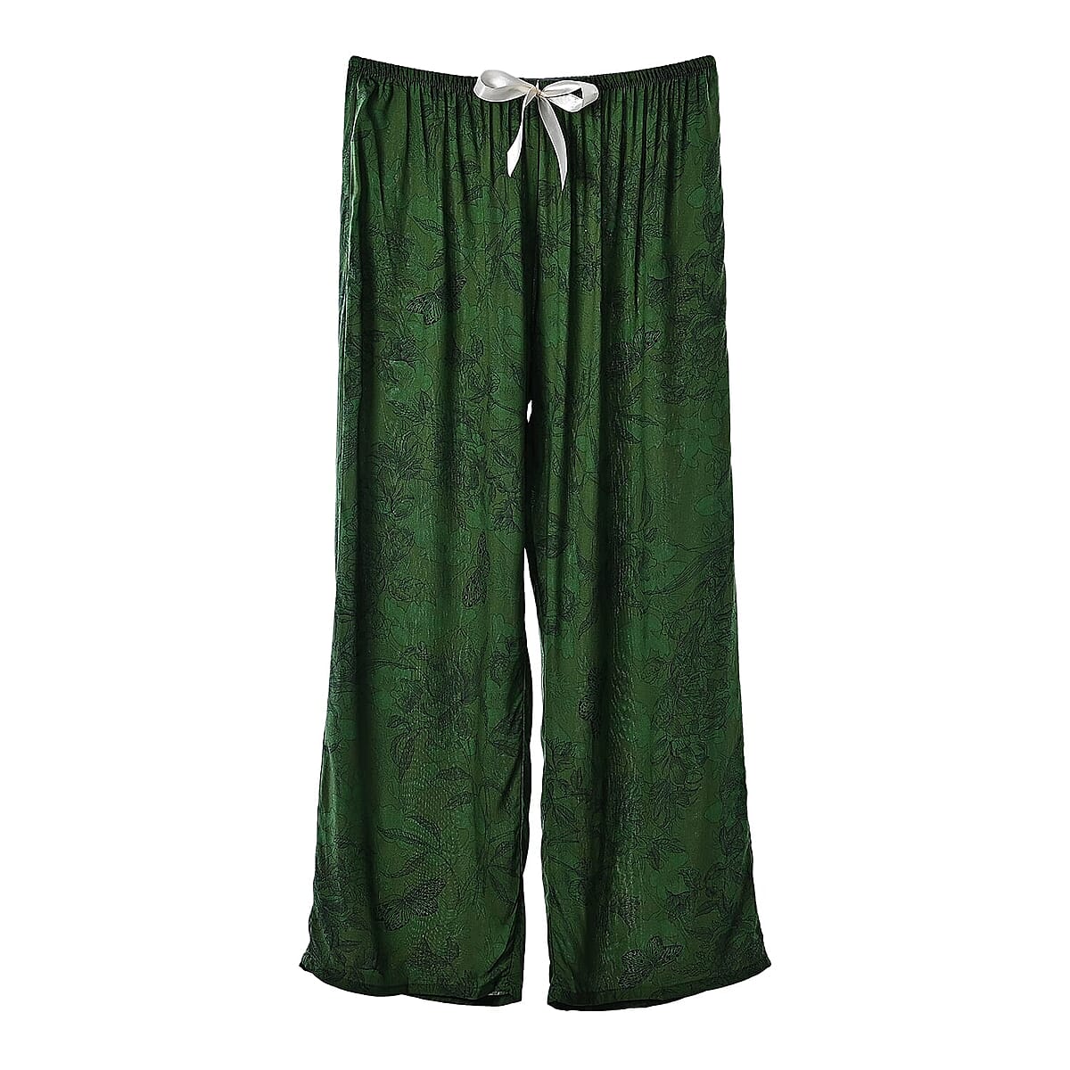 La Marey Green and Brown Casual Basic Tops and Flowy Wide Leg Pants - One Size Fits Most image number 4