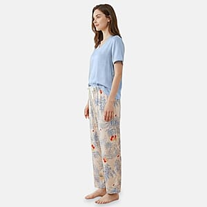 La Marey Light Blue Casual Basic Tops and Flowy Wide Leg Pants - One Size Fits Most