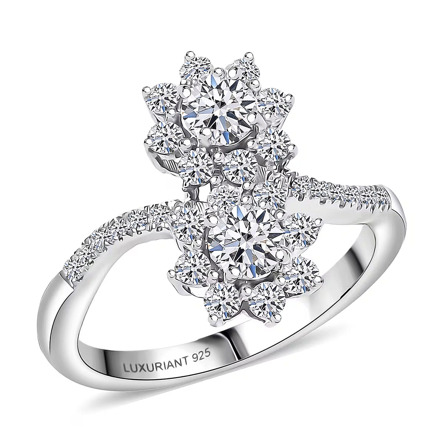 Luxuriant Lab Grown Diamond (G-H, SI) Ring in Rhodium Over Sterling Silver 1.00 ctw (Size 10.0)