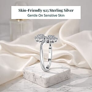 Luxuriant Lab Grown Diamond (G-H, SI) Ring in Rhodium Over Sterling Silver 1.00 ctw (Size 10.0)