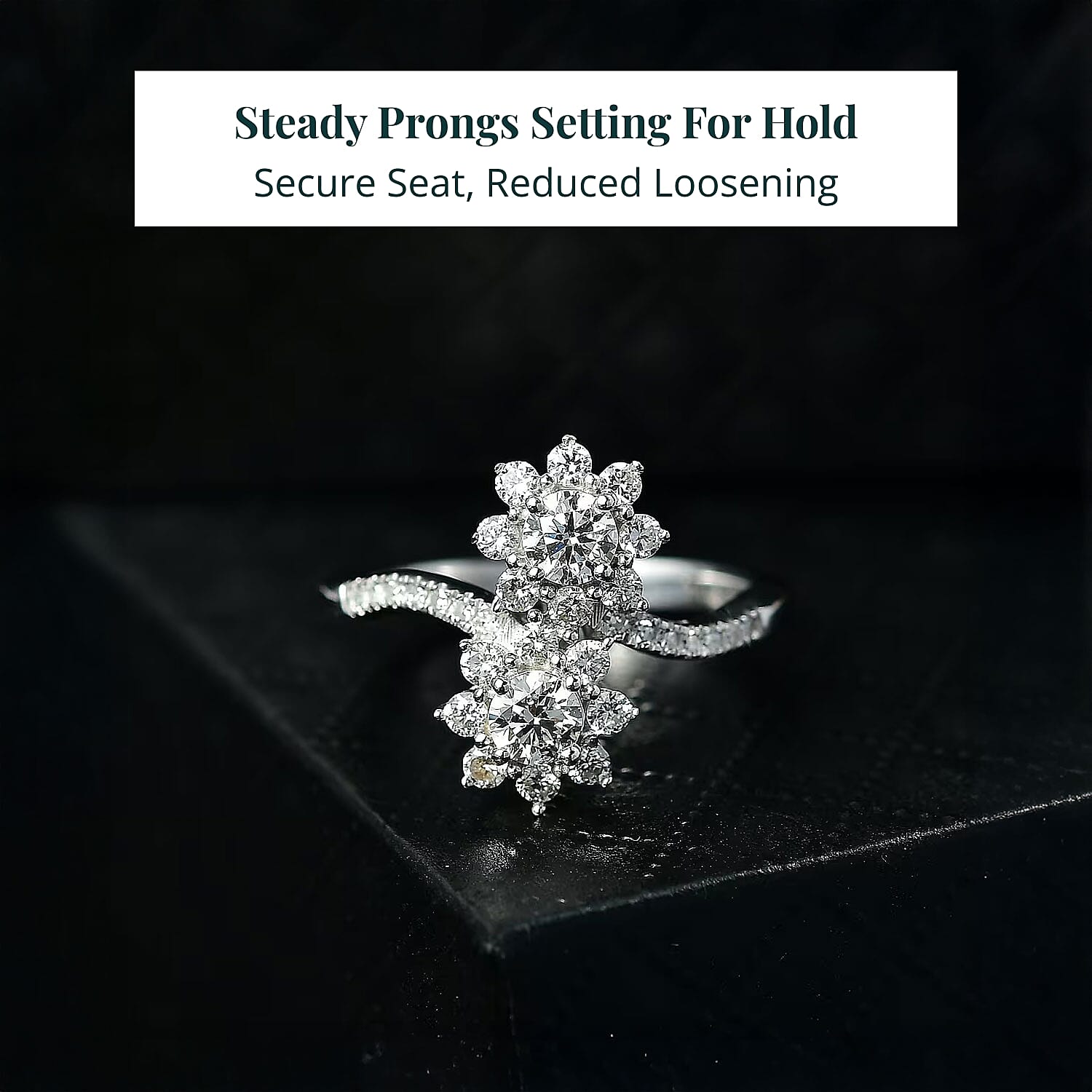 Luxuriant Lab Grown Diamond (G-H, SI) Ring in Rhodium Over Sterling Silver 1.00 ctw (Size 10.0)