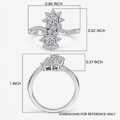 Luxuriant Lab Grown Diamond (G-H, SI) Ring in Rhodium Over Sterling Silver 1.00 ctw (Size 10.0)