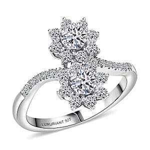 Luxuriant Lab Grown Diamond (G-H, SI) Ring in Rhodium Over Sterling Silver 1.00 ctw (Size 7.0)