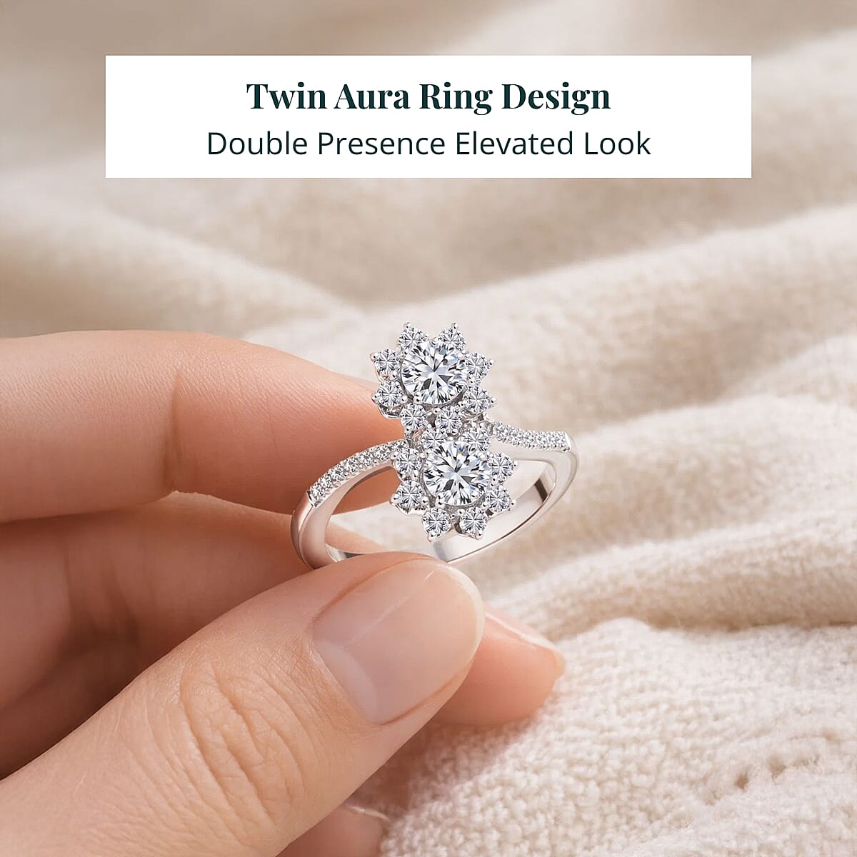 Luxuriant Lab Grown Diamond (G-H, SI) Ring in Rhodium Over Sterling Silver 1.00 ctw (Size 7.0) image number 5