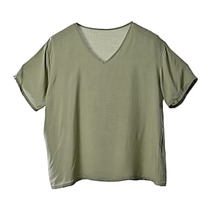 La Marey Light Green Casual Basic Tops and Flowy Wide Leg Pants - One Size Fits Most