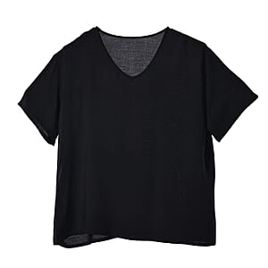 La Marey Black Casual Basic Tops and Flowy Wide Leg Pants - One Size Fits Most