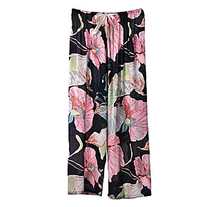 La Marey Black Casual Basic Tops and Flowy Wide Leg Pants - One Size Fits Most