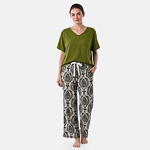 La Marey Brown Casual Basic Tops and Flowy Wide Leg Pants - One Size Fits Most