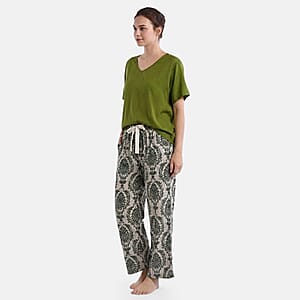 La Marey Brown Casual Basic Tops and Flowy Wide Leg Pants - One Size Fits Most