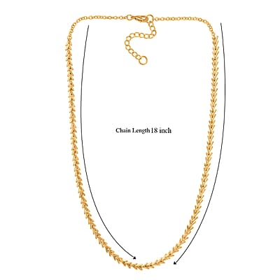 EverTrue Bronzella Collection Chevron Necklace in in 18K YG Plated Bronze 18-20 Inches