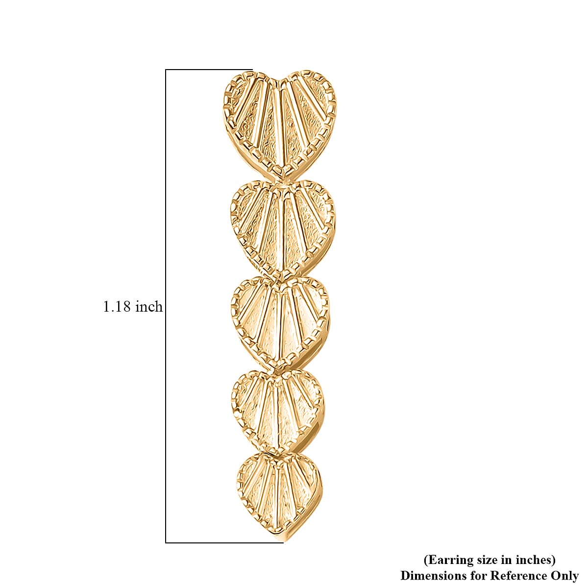 EverTrue Bronzella Collection Heart Danling Earrings in 18K Yellow Gold Plated Bronze image number 5