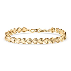 EverTrue Brozella Collection Motif Linked Bracelet in 18K Yellow Gold Plated Bronze (7.25 In)