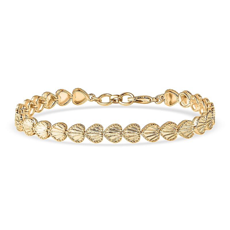 EverTrue Bronzella Collection Milano Shell Luxe Bracelet in 18K Yellow Gold Plated Bronze (7.25 In)
