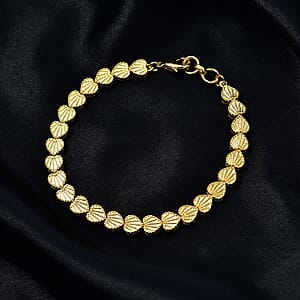 EverTrue Brozella Collection Motif Linked Bracelet in 18K Yellow Gold Plated Bronze (7.25 In)