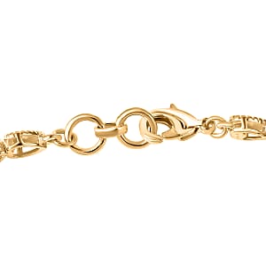 EverTrue Brozella Collection Motif Linked Bracelet in 18K Yellow Gold Plated Bronze (7.25 In)