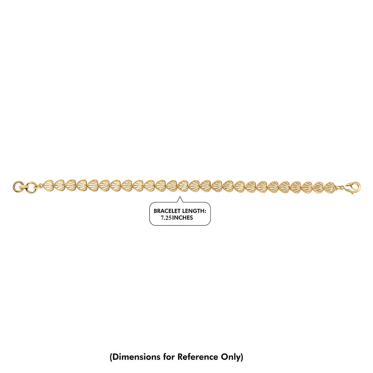 EverTrue Bronzella Collection Milano Shell Luxe Bracelet in 18K Yellow Gold Plated Bronze (7.25 In) image number 4