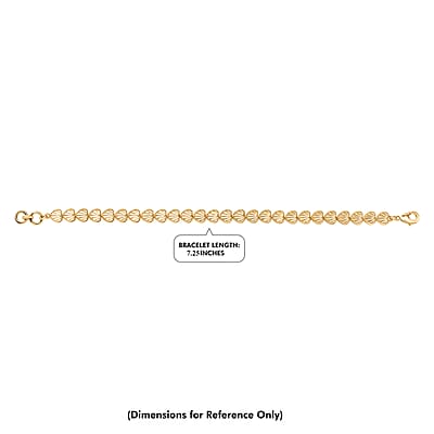 EverTrue Bronzella Collection Milano Shell Luxe Bracelet in 18K Yellow Gold Plated Bronze (7.25 In)