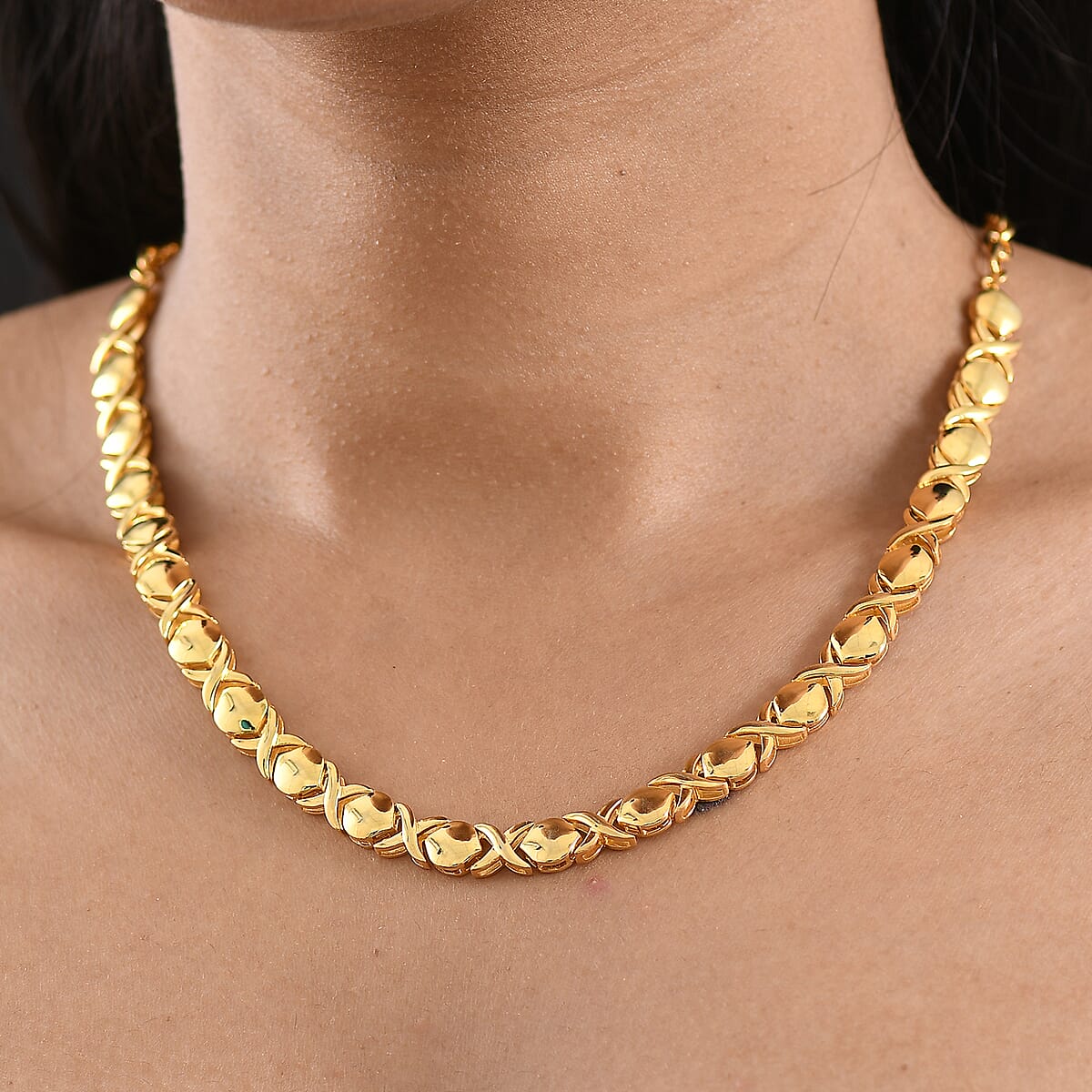 EverTrue Bronzella Collection Line Necklace in in 18K YG Plated Bronze 18-20 Inches  image number 2