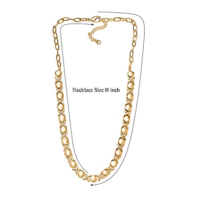 EverTrue Bronzella Collection Infinity Link XOXO Necklace in in 18K YG Plated Bronze 18-20 Inches