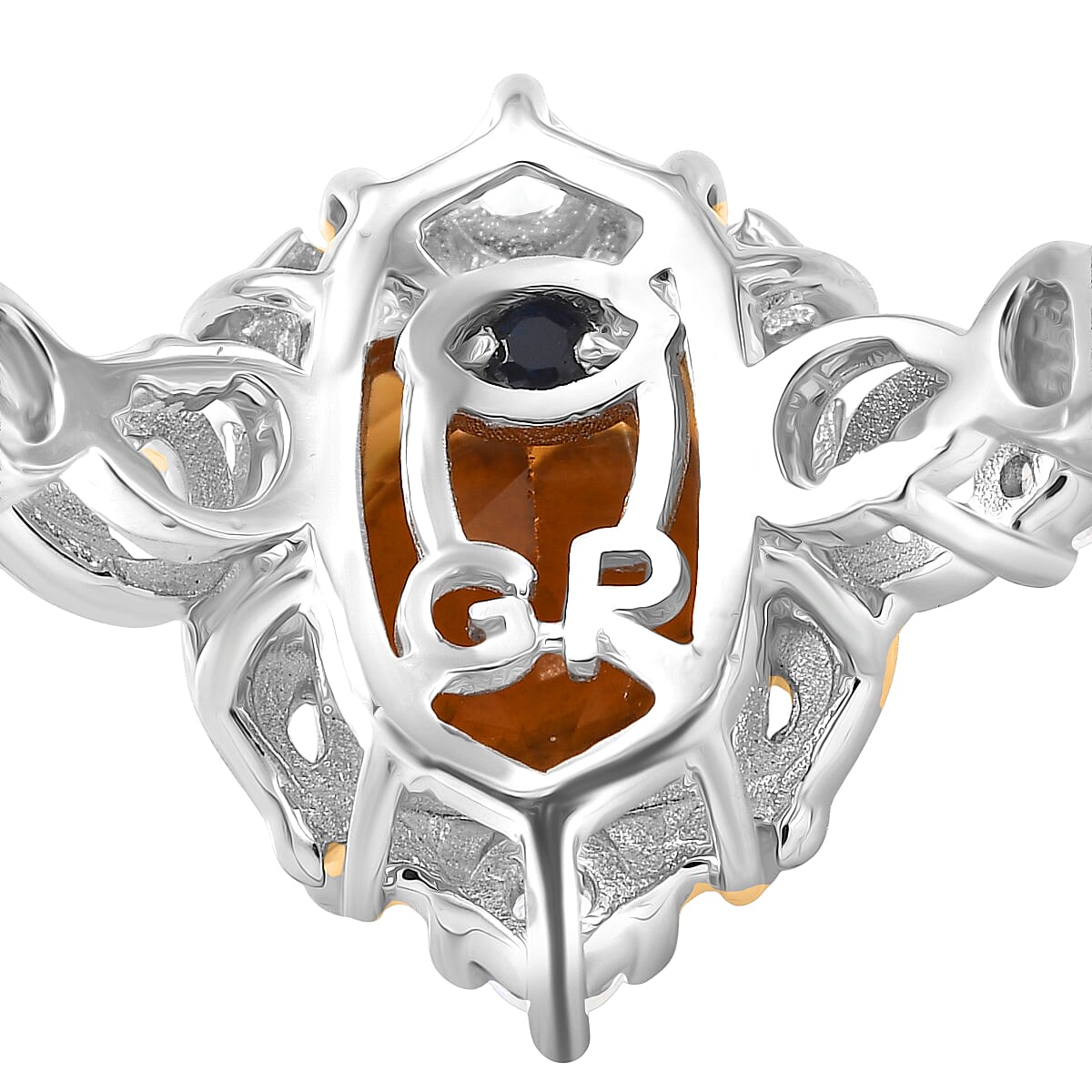 GP Royal Art Deco Collection Premium Brazilian Citrine and Multi Gemstone 1.60 ctw Ring in 18K Vermeil YG and Rhodium Over Sterling Silver (Size 7.0) (Del. in 12-15 Days)  image number 7