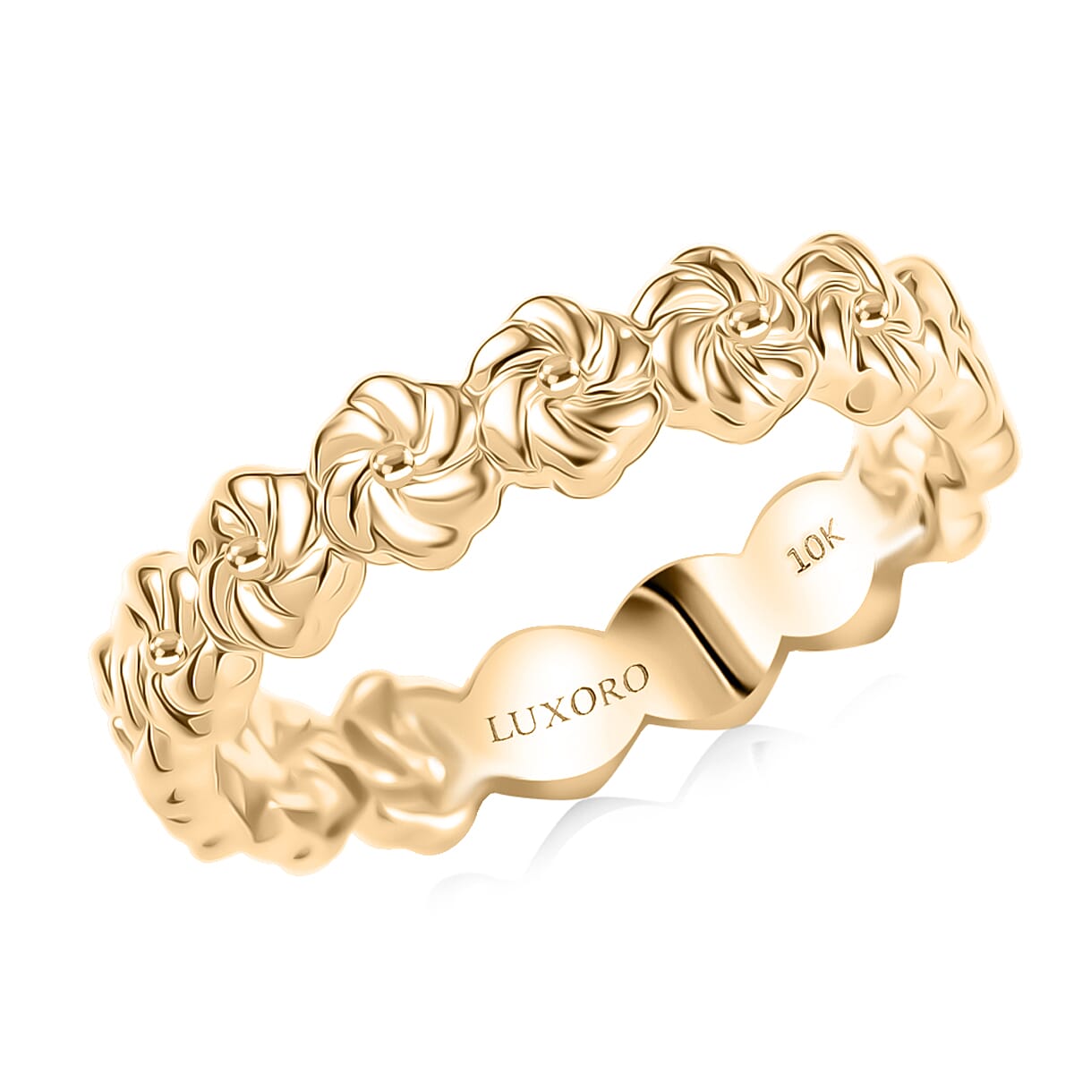 Luxoro Floral Band Ring in 10K Yellow Gold (Size 6.0) 3.05 Grams image number 0