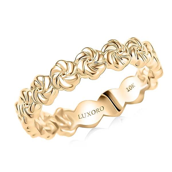 Luxoro 10K Yellow Gold Flowral Band Ring (Size 6.0) (3.05 g)
