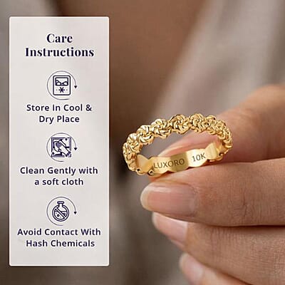 Luxoro Floral Band Ring in 10K Yellow Gold (Size 8.0)