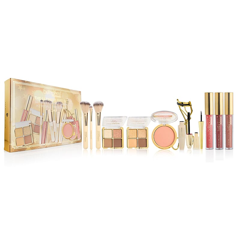 Bellapierre Glam 12pcs Ultimate Gift Set (Gloss, Eyeliner, Mascara, Blush, Curler, Palette)