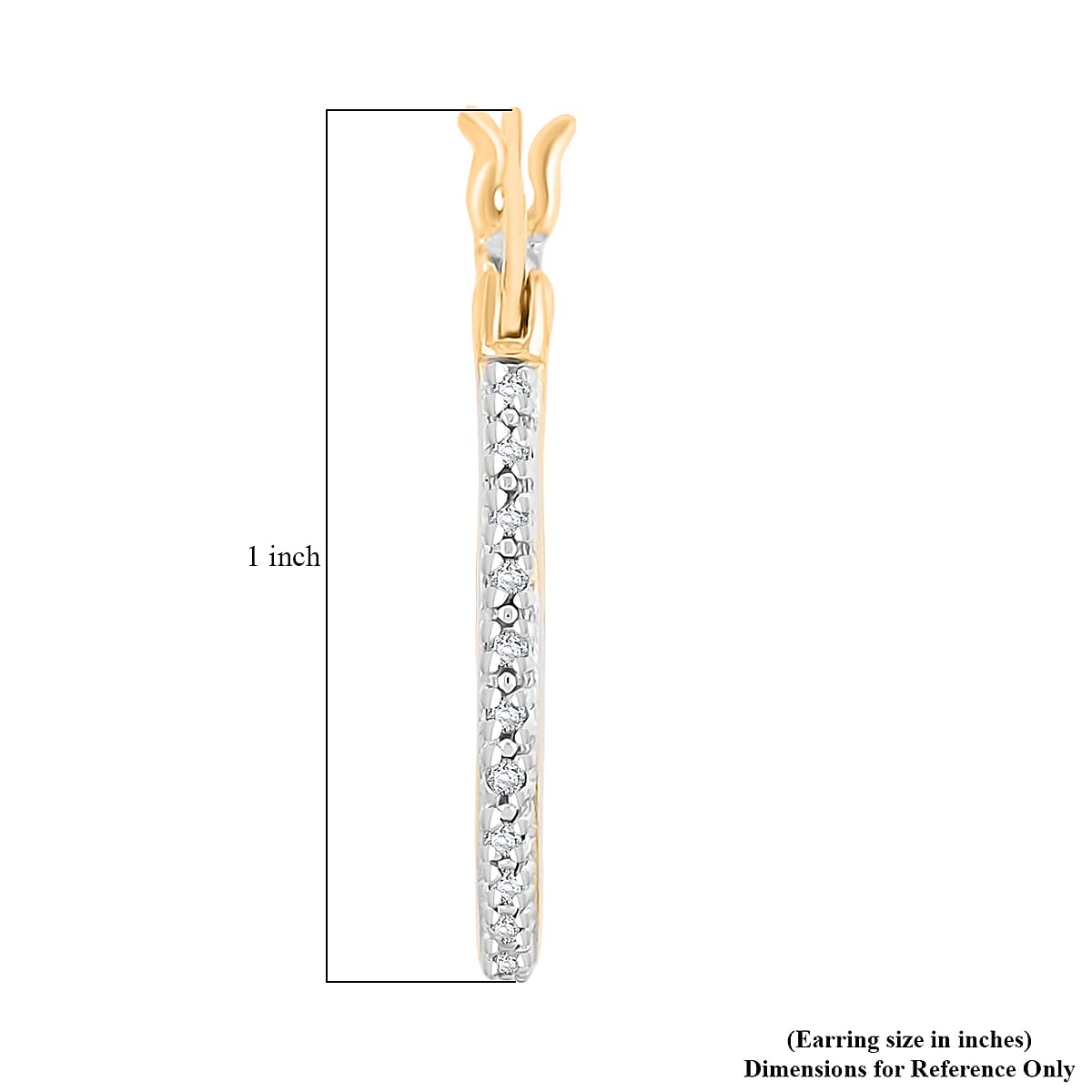 White Diamond 0.05 ctw Earrings in 14K Yellow Gold Over Sterling Silver  image number 4