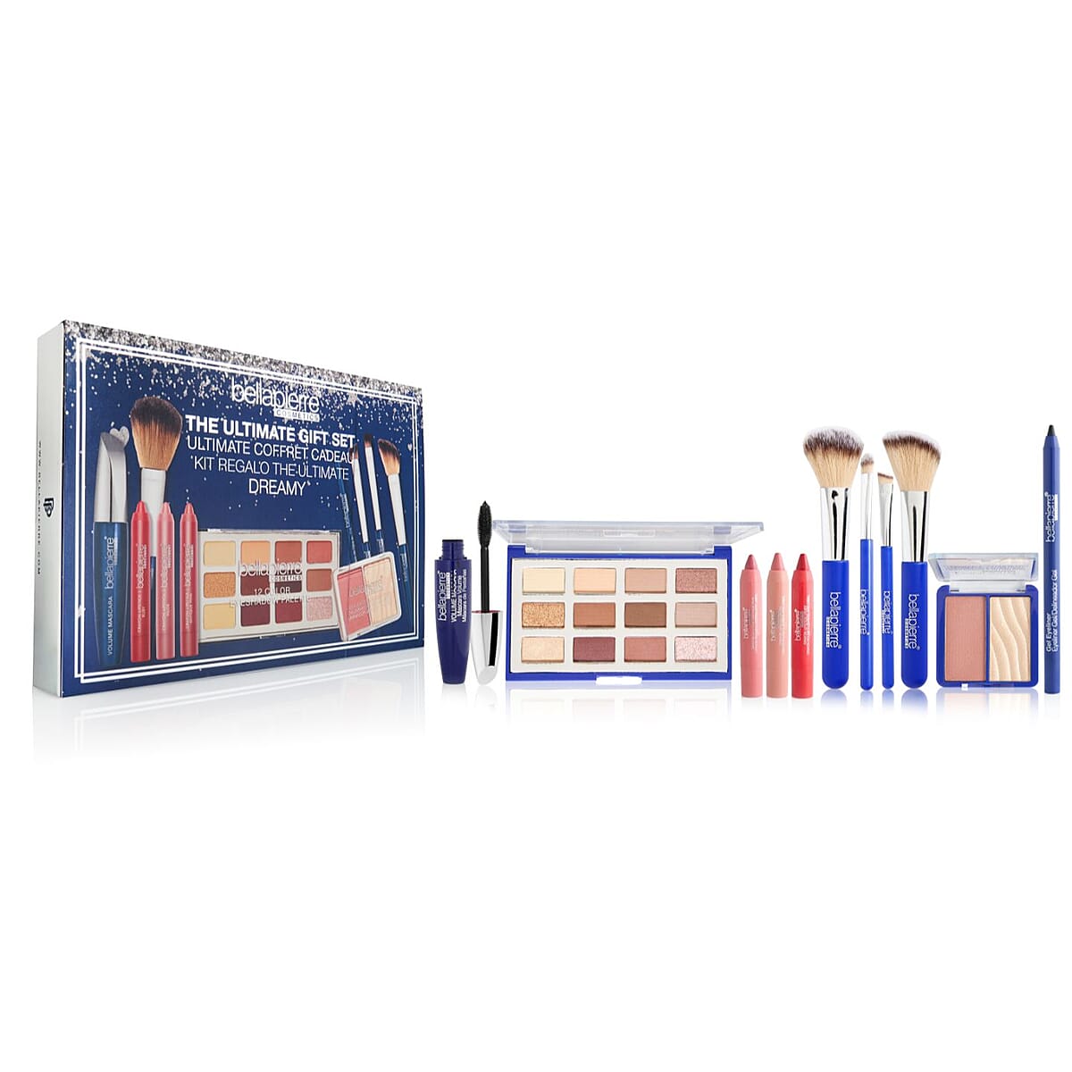 Doorbuster Bellapierre Dreamy 11pcs Ultimate Gift Set (Lipstick, Palette, Mascara, Eyeliner, & 4 Brushes) image number 0