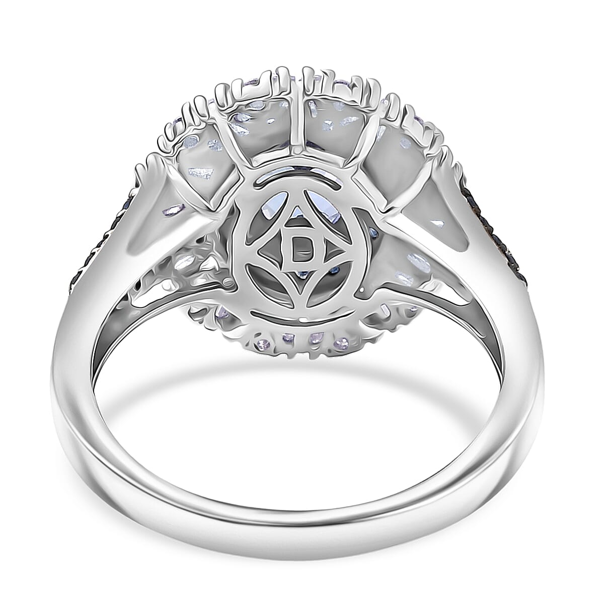 D'Joy Premium Tanzanite and Multi Gemstone 2.00 ctw Ring in Rhodium Over Sterling Silver (Size 6.0) image number 4