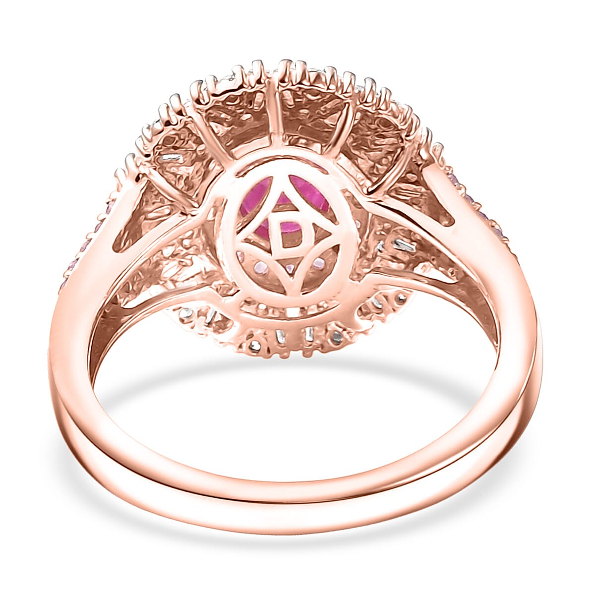 D'Joy Montepuez Ruby, Multi Gemstone Ring in 18K Vermeil RG Over Sterling Silver 1.90 ctw (Size 8.0)